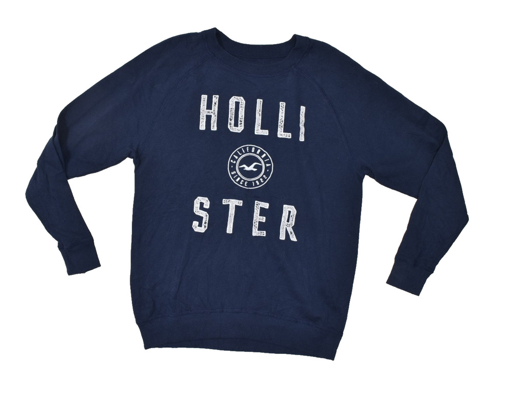 Hollister Men's Blue Hollister Co. Crewneck Sweatshirt Regular Size S Cotton